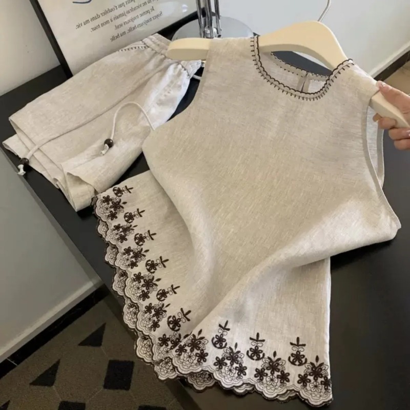 Embroidery Class - 심플한 올드머니 스타일 면과 린넨 중공업