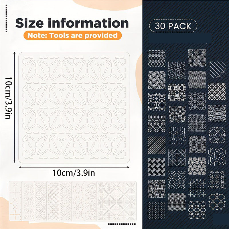 30개 자수 템플릿 DIY 자수 패턴 기하학적 라인 퀼 - Embroidery Free Pattern 리뷰 및 가격