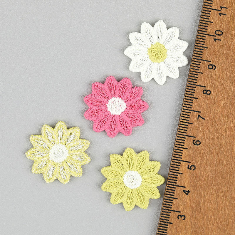 30개 2.5CM 자수 해바라기 아플리케 - 헤어 클립 - Embroidery On Socks 리뷰 및 가격