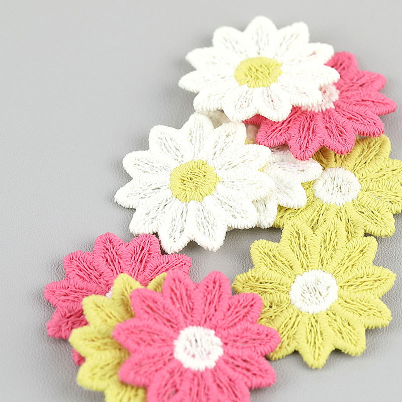 30개 2.5CM 자수 해바라기 아플리케 - 헤어 클립 - Embroidery On Socks 리뷰 및 가격