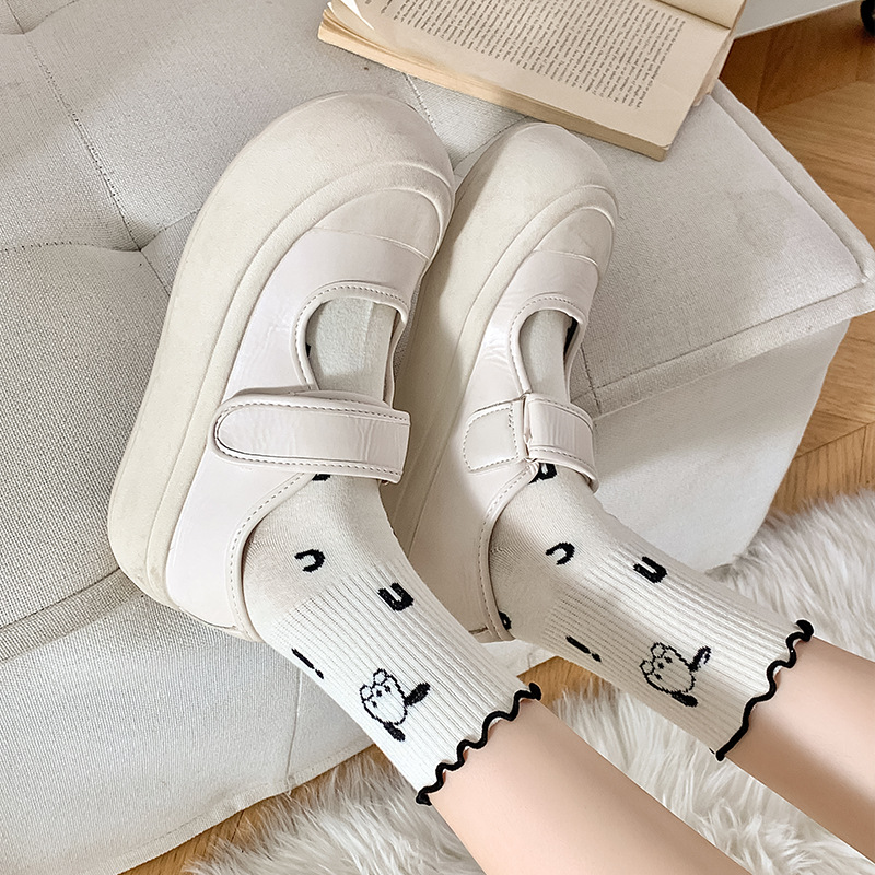 여성 양말 면 귀여운 토끼 체리 사랑 프린트 스트라이프 - Embroidery On Socks 리뷰 및 가격
