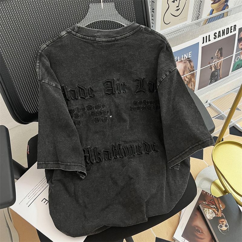 빈티지 아트 클래식 레터 자수 여성 티셔츠, 플러스 사 - Embroidery Cotton Shirt 리뷰 및 가격