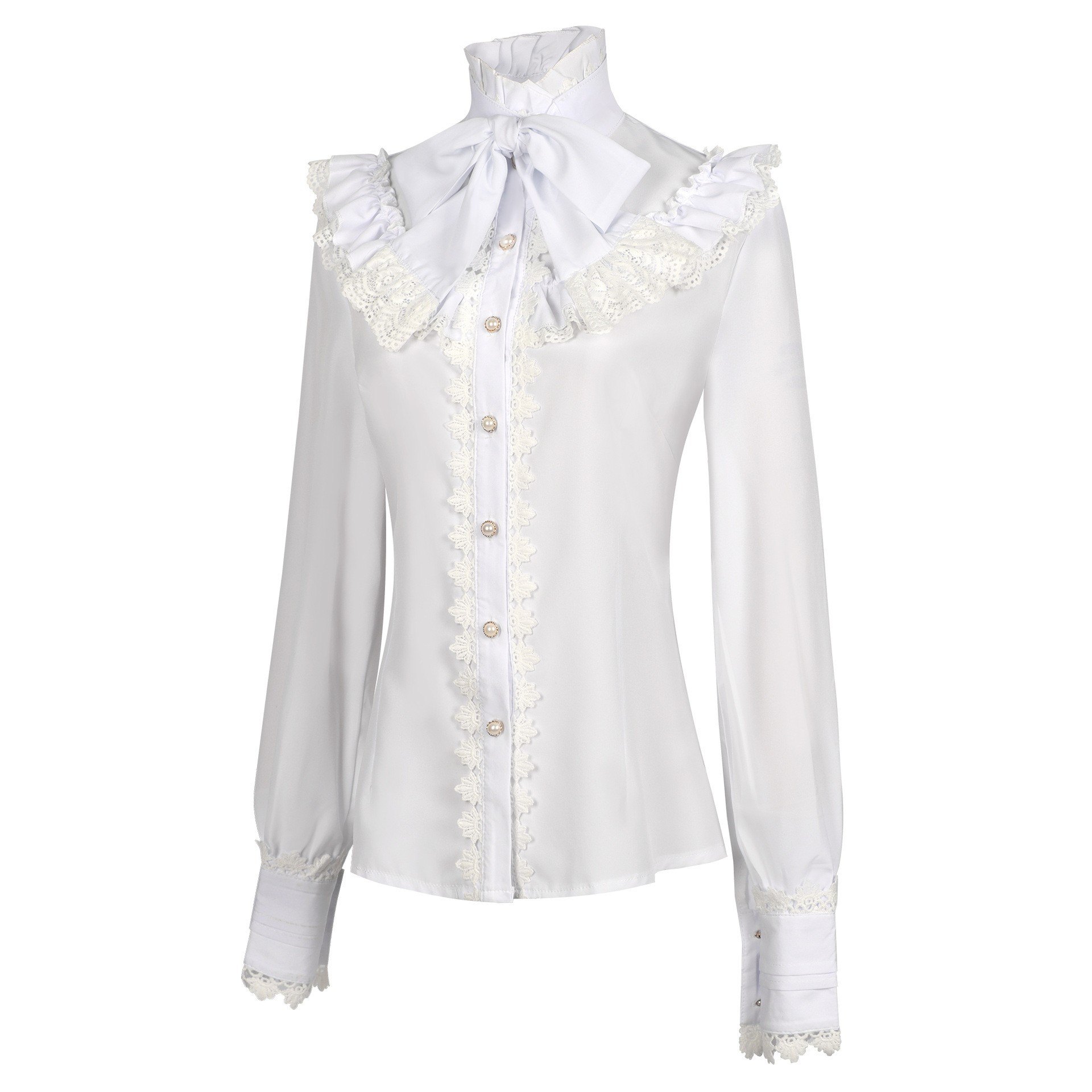 신상 여성용 빅토리아풍 고딕 셔츠, 빈티지 긴팔 레이스 - Embroidery Shirt 리뷰 및 가격