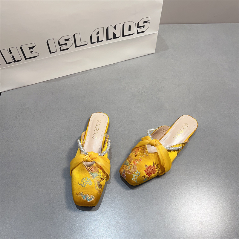 패션 여성 신발 럭셔리 자수 모델 슬리퍼 여성용 프랑스 - Embroidery Designer 리뷰 및 가격