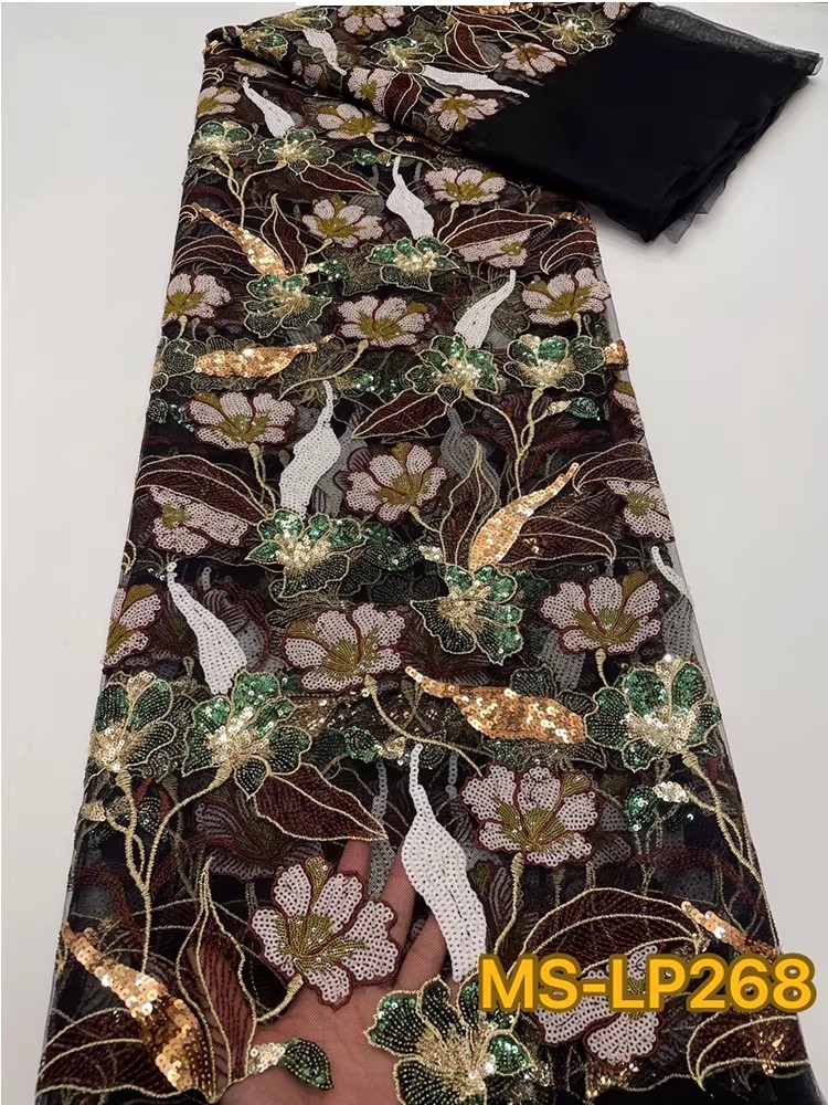 1야드 고급스러운 투톤 비즈 꽃 스팽글 자수 원단 드레 - Embroidery Abaya 리뷰 및 가격