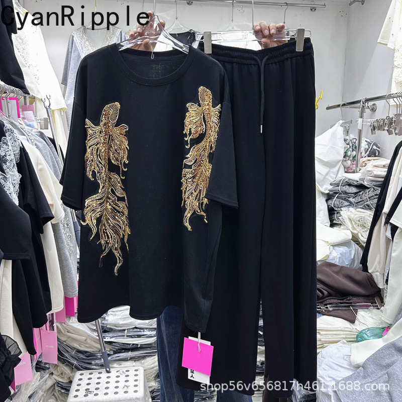 새로운 봄 여름 여성 투피스 세트 스팽글 자수 루즈핏  - Embroidery Cotton Shirt 리뷰 및 가격