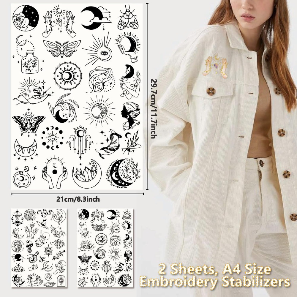 51Pcs Boho Moon Sun 수용성 자수 안정제 - Embroidery Free Pattern 리뷰 및 가격